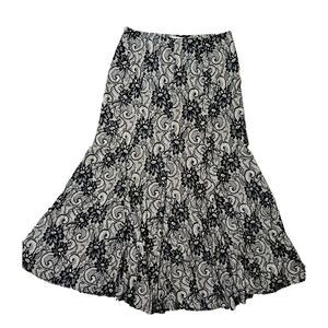 Joseph Ribhoff Maxi Skirt Fit And Flare Elastic Waist Stretch Lace Print Size 12